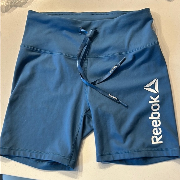 Reebok Blue Bike Shorts with Stretchy Fabric and Wide Waistband - Picture 6 of 8
